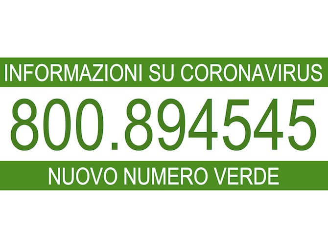 Numero verde per informazioni CORONAVIRUS