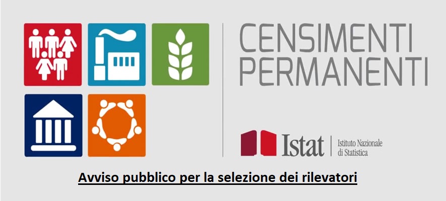 Censimento permanente della popolazione e delle abitazioni 2021 – Avviso pubblico per la selezione dei rilevatori – Scadenza 10 agosto 2021