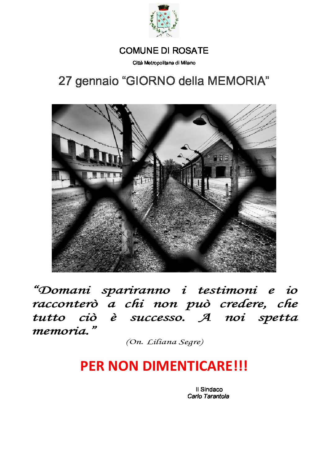 27 gennaio “GIORNO della MEMORIA”