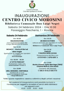 Inaugurazione Centro Civico Morosini – Biblioteca comunale don Luigi Negri